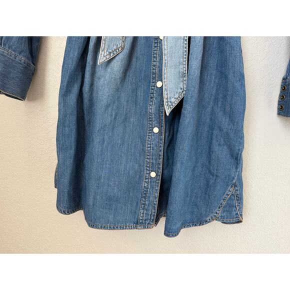 NWT - Pendleton Women's Chambray Pearl Snap-Front Shirt Dress Denim Size Medium - Picture 10 of 10